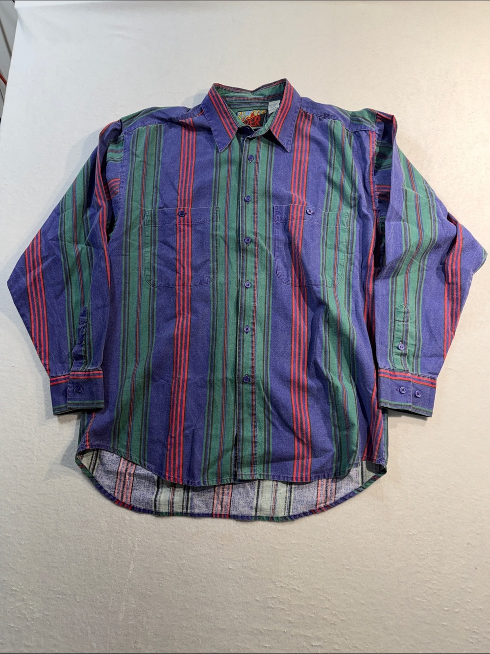 Vintage 90's Blazer Long Sleeve Vertical Striped Button Down Shirt